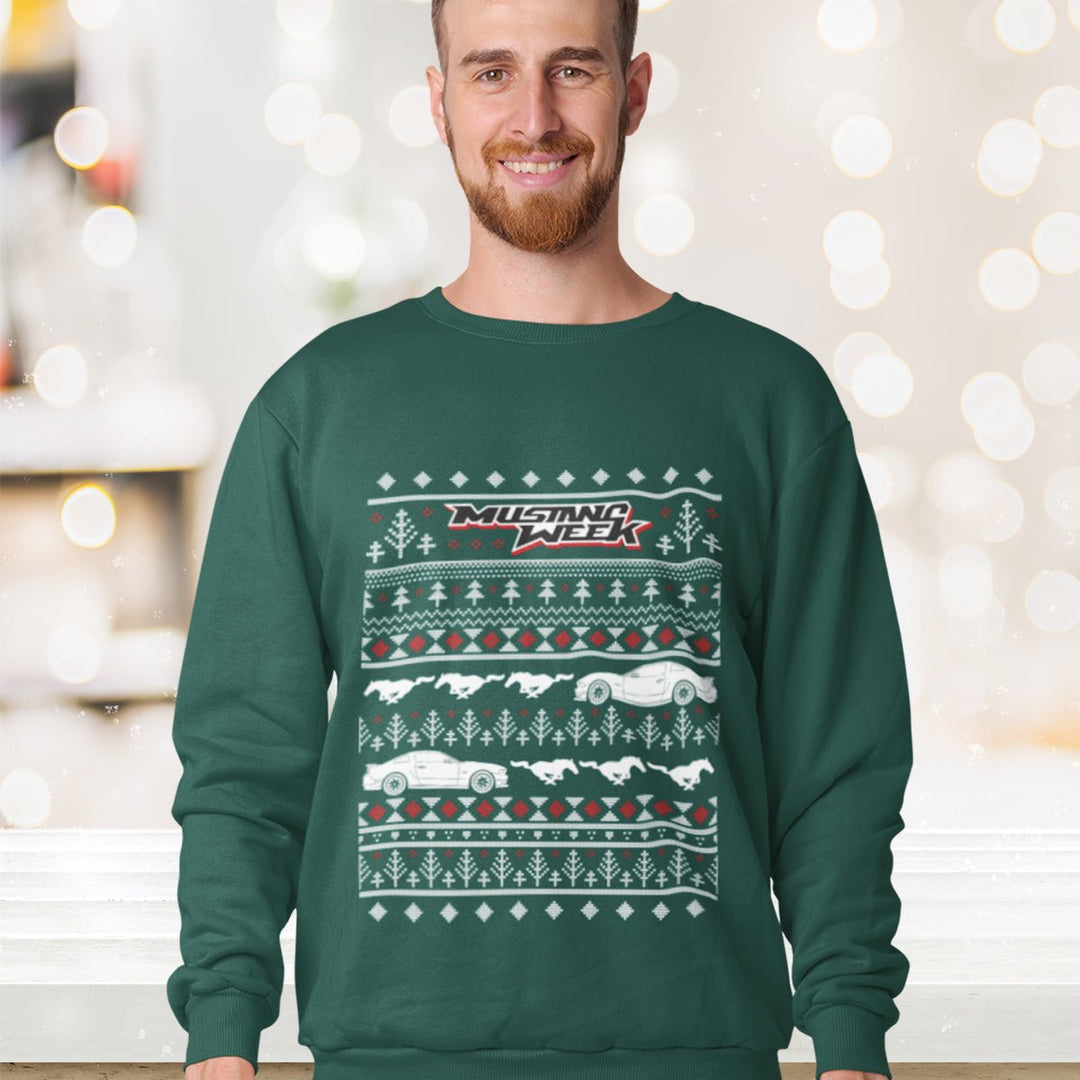 Holiday Mustang Sleigh Sweater - Racing Shirts