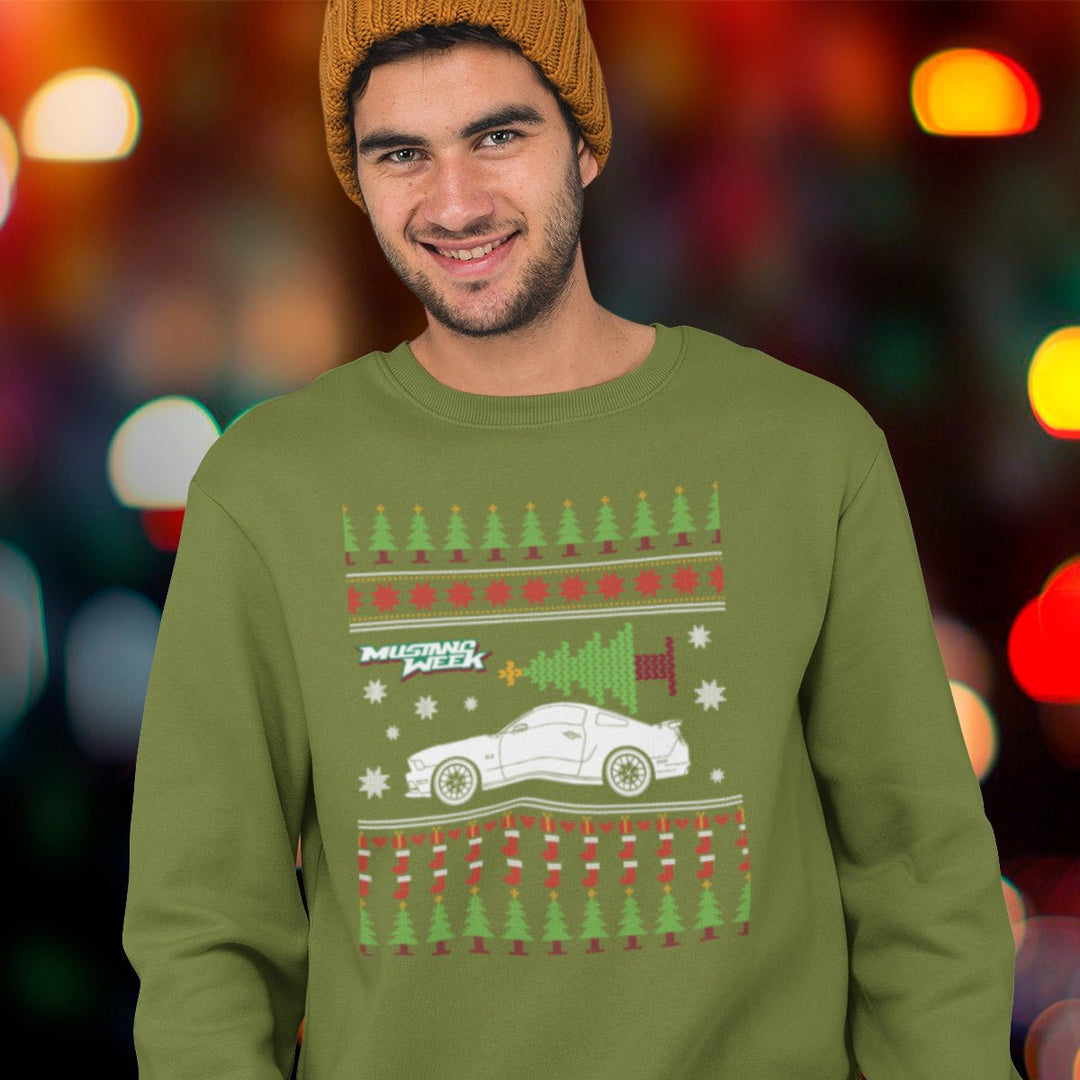 Holiday Tree Hauler Mustang Sweater - Racing Shirts